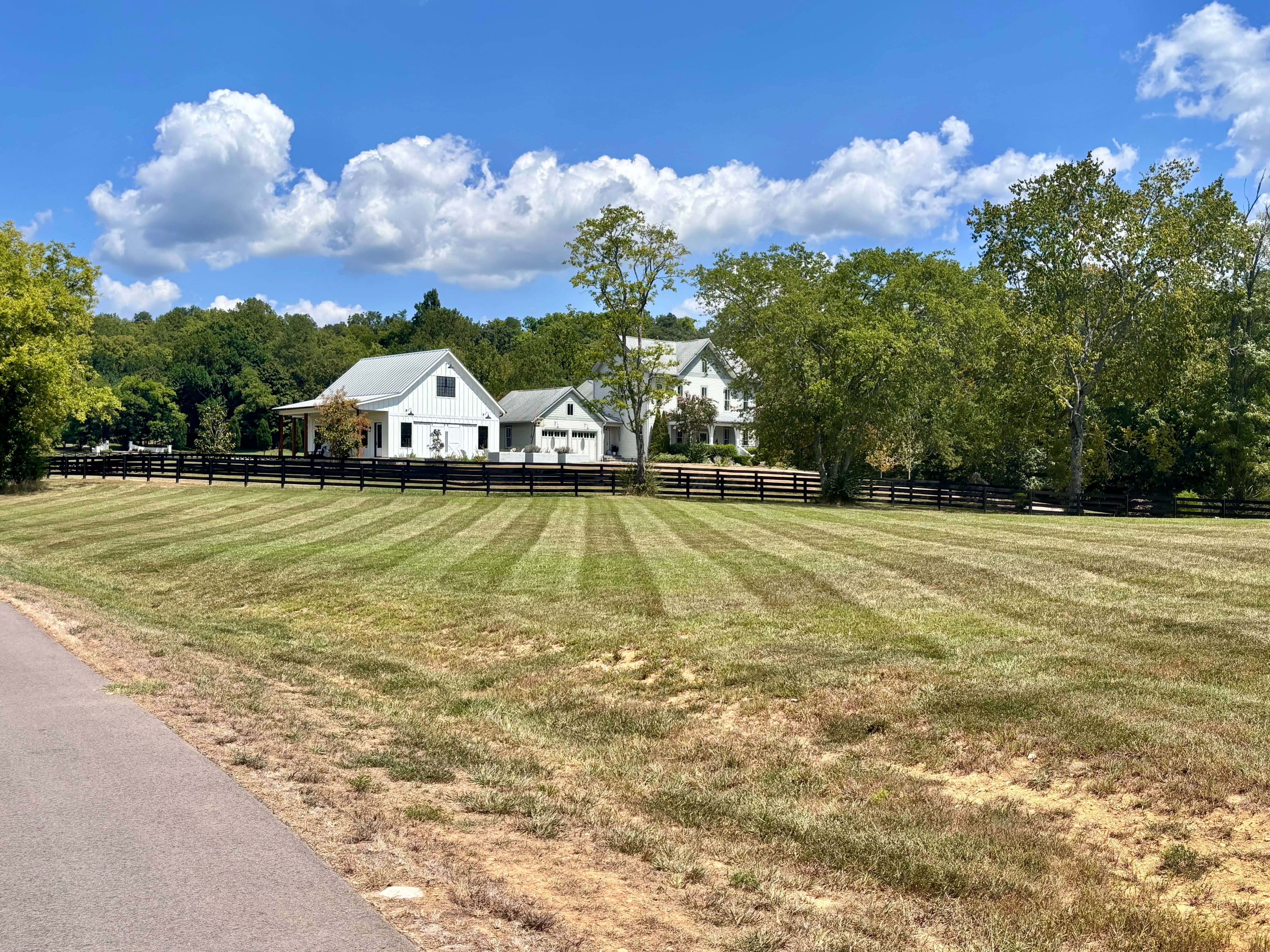Farmhouse property with professional striping