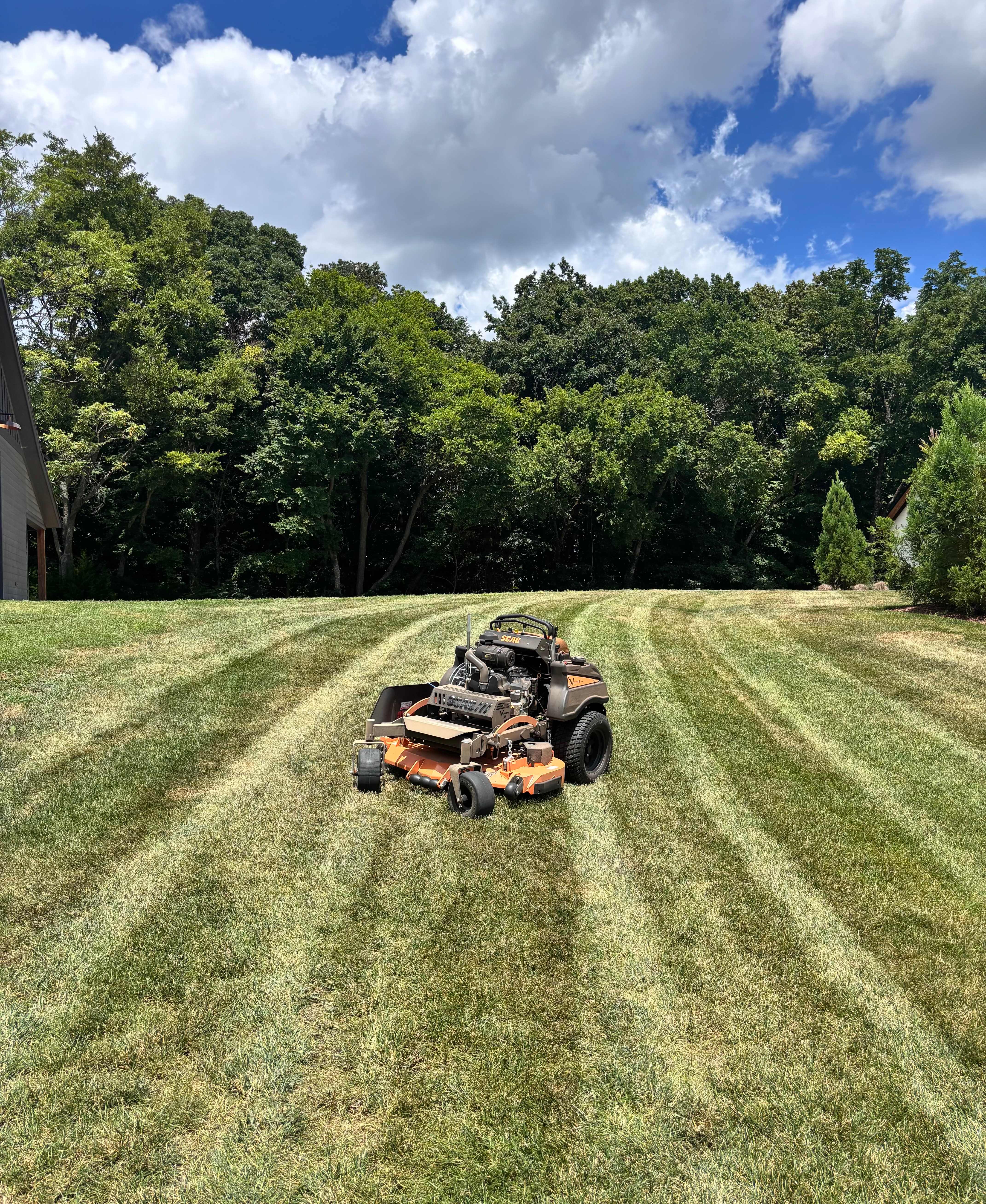 Professional lawn striping demonstration